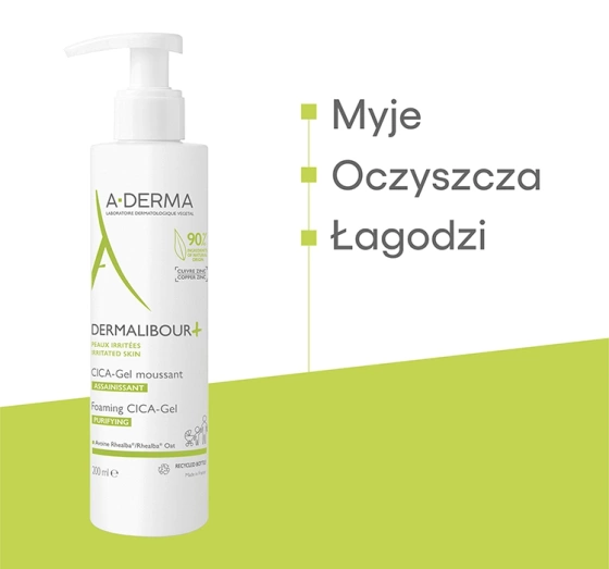A-Derma Dermalibour Cica żel do mycia twarzy i ciała 200 ml
