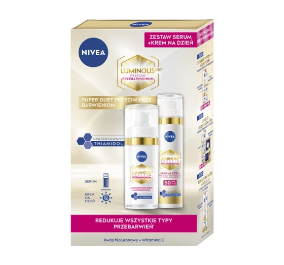 NIVEA Cellular Luminous630 2 Pack zestaw krem na dzień SPF50 40 ml serum na przebarwienia 30 ml