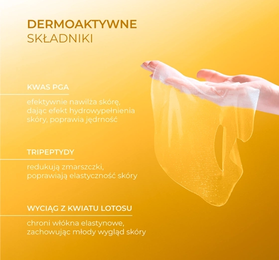 L'Biotica PGA Hydro Fusion Witamina C nawilżająco-rozświetlająca maska hydrożelowa do twarzy 1 sztuka