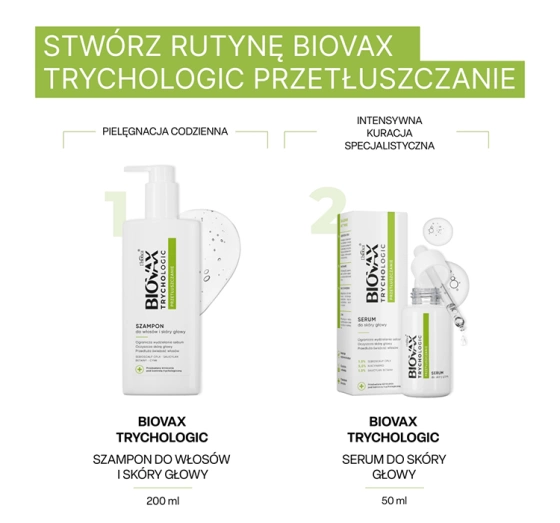 Biovax Trychologic Przetłuszczanie serum do skóry głowy 50 ml