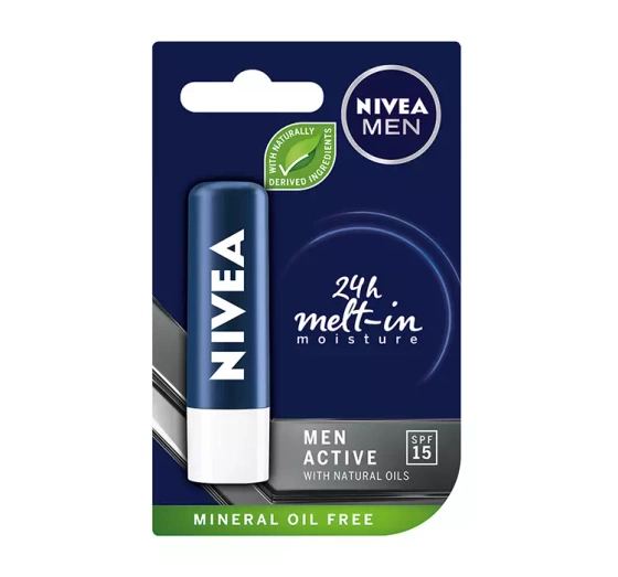 NIVEA MEN pielęgnująca pomadka do ust SPF15 Active 4,8 ml