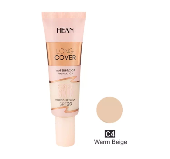 Hean Long Cover wodoodporny podkład kryjący SPF20 C4 Warm Beige 25 ml