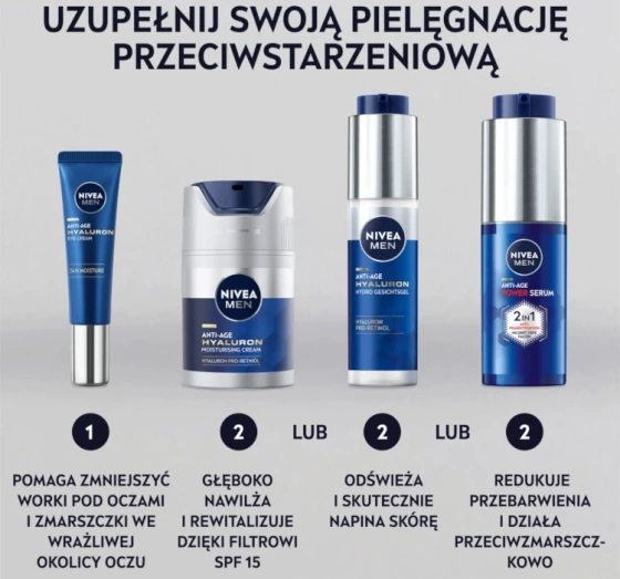 NIVEA MEN Anti-Age Hyaluron przeciwzmarszczkowy żel do twarzy dla mężczyzn 50 ml