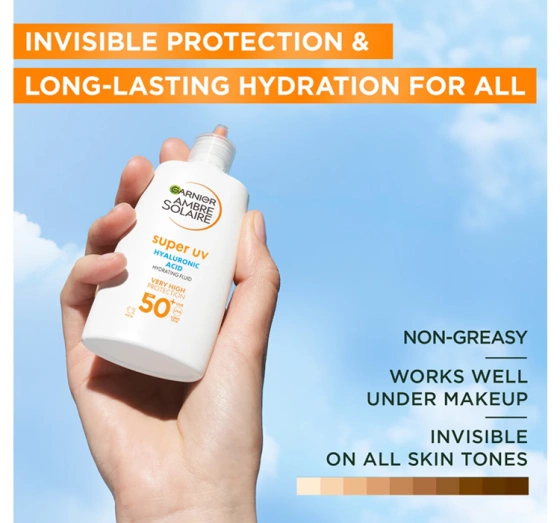 Garnier Ambre Solaire anti-dark spots Super UV fluid do twarzy przeciw przebarwieniom SPF50 40 ml