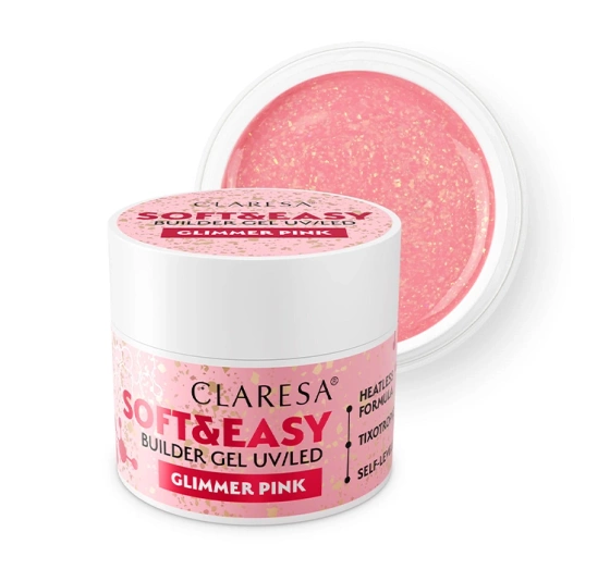 Claresa Soft & Easy żel budujący Glimmer Pink 12 g
