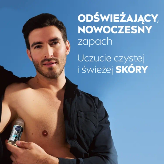 NIVEA MEN Black&White Invisible Fresh antyperspirant roll-on dla mężczyzn 50 ml