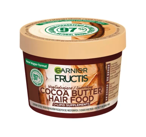 Garnier Fructis Hair Food Cocoa Butter wygładzająca maska do włosów niesfornych 400 ml