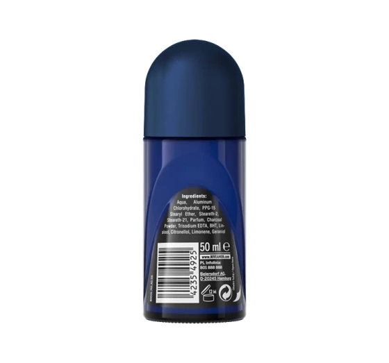 NIVEA MEN Deep 72h antybakteryjny antyperspirant roll-on z węglem 50 ml