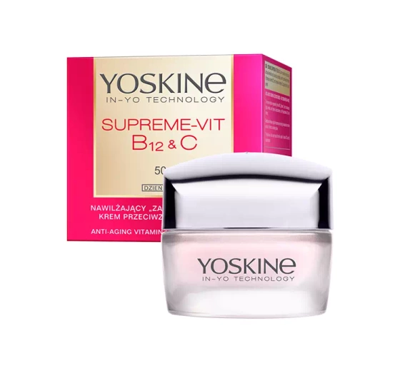 YOSKINE SUPREME-VIT B12 C NAWILŻAJĄCY KREM PRZECIWZMARSZCZKOWY NA DZIEŃ 50 50ML