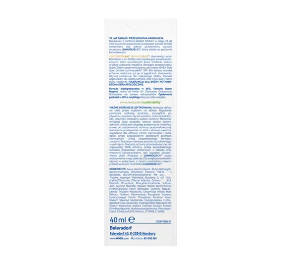NIVEA SUN Dark Spot Control Luminous630 przeciwsłoneczny krem na dzień SPF50 40 ml