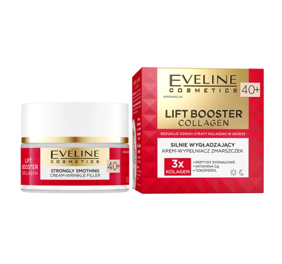 Eveline Cosmetics Lift Booster Collagen silnie wygładzający krem-wypełniacz zmarszczek 40 50 ml