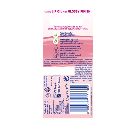 NIVEA Caring Lip Oil pielęgnujący olejek do ust Rose 5,5 ml