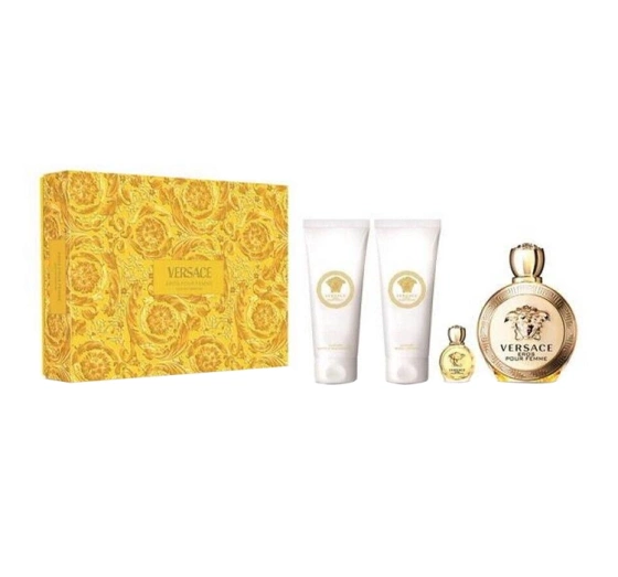 Versace Eros Pour Femme woda perfumowana 100 ml 5 ml balsam do ciała 100 ml żel pod prysznic 100 ml
