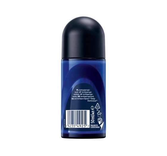 NIVEA MEN Deep 72h antybakteryjny antyperspirant roll-on z węglem 50 ml
