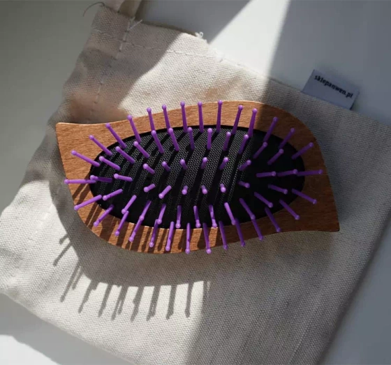 Anwen Travel Hair Brush mini drewniana szczotka do włosów