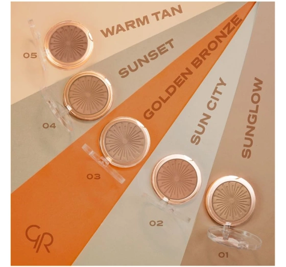 Golden Rose Sun Bright puder brązujący do twarzy 04 Sunset 12,5 g
