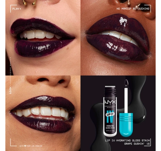 NYX Professional Makeup Lip IV Hydrating Gloss Serum błyszczyk do ust 16 Grape Gushin' 5 ml