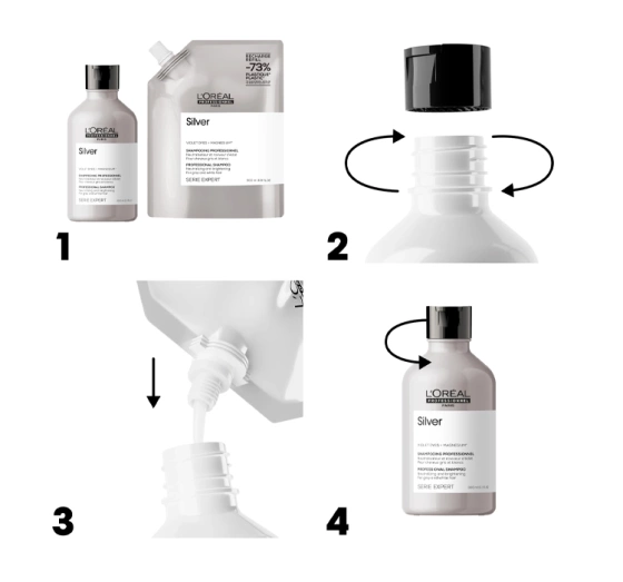L'Oréal Professionnel Serie Expert Silver neutralizujący szampon do włosów siwych lub mocno rozjaśnionych refill 500 ml