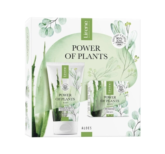 Lirene Power of Plants Aloes zestaw prezentowy krem 50 ml żel do mycia twarzy 150 ml