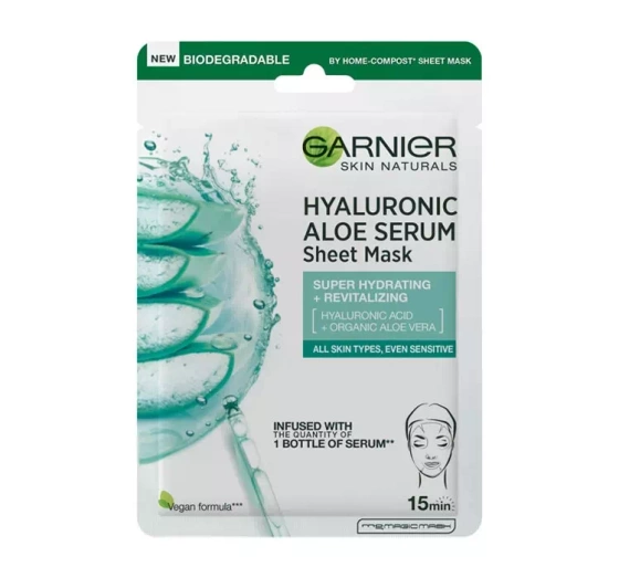 Garnier Hyaluronic Aloe Serum nawilżająca maska na tkaninie 1 sztuka