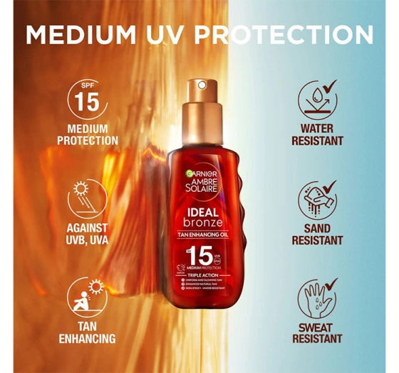 Garnier Ambre Solaire Ideal Bronze olejek przyspieszający opalanie SPF15 150 ml