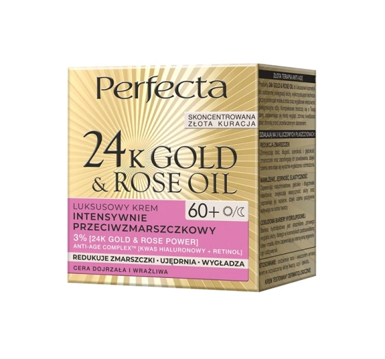 Perfecta Gold&Rose luksusowy krem przeciwzmarszczkowy na dzień i na noc 60 50ml