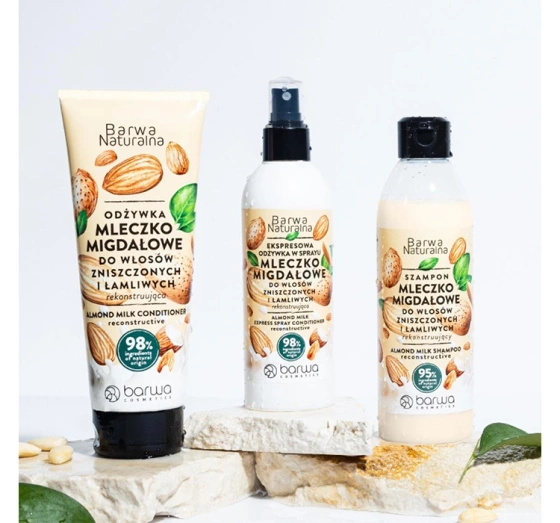 Barwa Naturalna odżywka do włosów zniszczonych i łamliwych Mleczko Migdałowe 200 ml