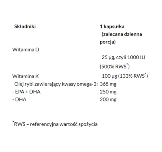 Ibuvit D3 1000 K2 MK-7 Omega 3 suplement diety dla dzieci, młodzieży i dorosłych 30 kapsułek