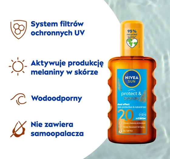 NIVEA SUN Protect&Bronze spray aktywujący opaleniznę SPF20 200 ml