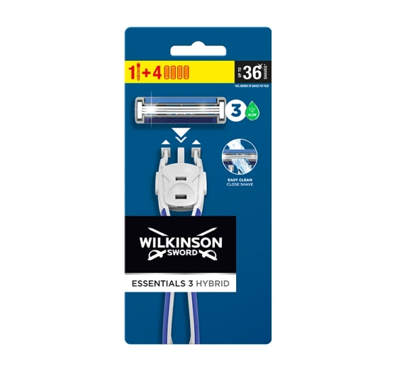 Wilkinson Sword Essentials 3 Hybrid maszynka do golenia dla mężczyzn rączka 4 wkłady
