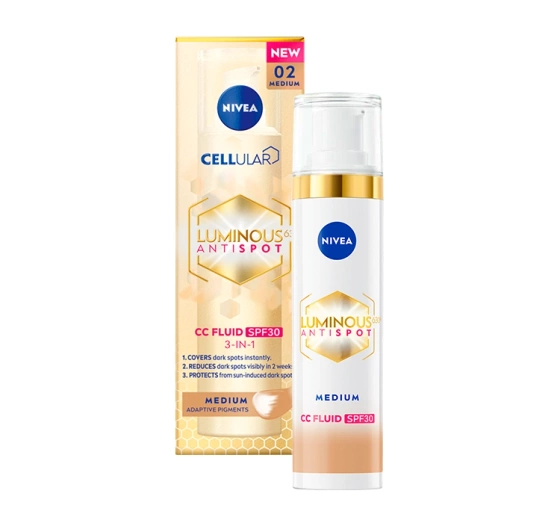NIVEA Luminous630 Antispot krem CC przeciw przebarwieniom 02 Medium 40 ml