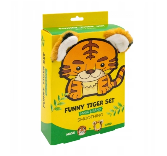 Mond'Sub Funny Tiger Set zestaw do pielęgnacji maska do twarzy w płachcie opaska kosmetyczna
