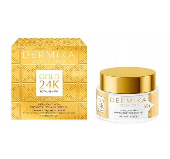 Dermika Luxury Gold 24K zestaw kosmetyków do pielęgnacji twarzy serum 60g krem 50ml