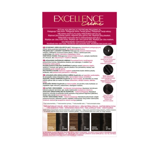 L’Oréal Paris Excellence Créme trwała farba do włosów 200 Głęboki Ciemny Brąz