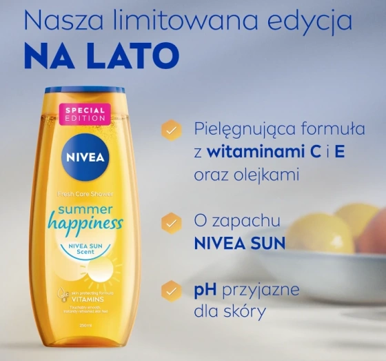 NIVEA Fresh Care Summer Happiness odświeżający żel po prysznic 250 ml