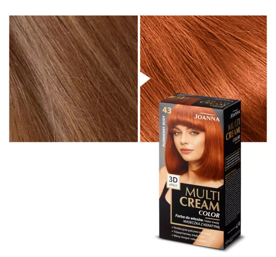 Joanna Multi Cream Color farba do włosów 43 Płomienny Rudy