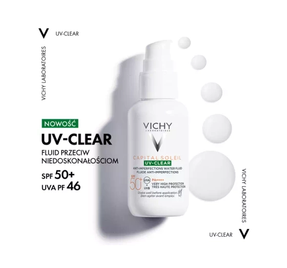 Vichy Capital Soleil UV Clear fluid ochronny do twarzy SPF50 40 ml