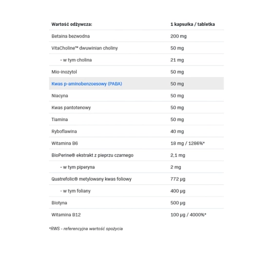 Allnutrition Methyl B-50 B-Complex suplement diety 60 kapsułek