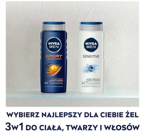 NIVEA MEN Sensitive łagodzący żel pod prysznic 3w1 dla mężczyzn 500 ml
