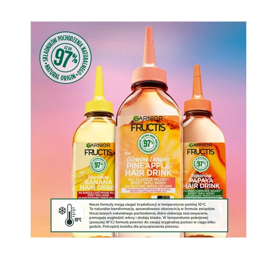 Garnier Fructis Hair Drink Pineapple błyskawiczna odżywka do włosów w płynie 200 ml