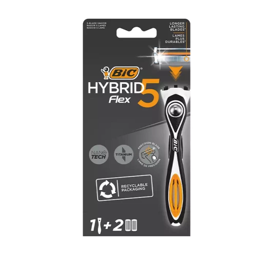 Bic Hybrid Flex5 maszynka do golenia dla mężczyzn rączka 2 wkłady