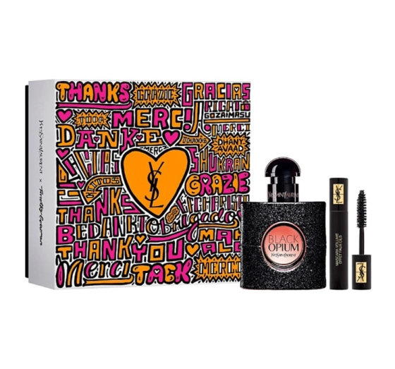 Yves Saint Laurent woda perfumowana spray Black Opium 30 ml tusz do rzęs Volume Effet Faux Cils 01 High Density Black 2 ml