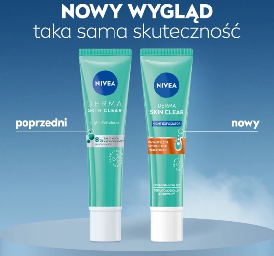 NIVEA Derma Skin Clear peeling złuszczający na noc 40 ml