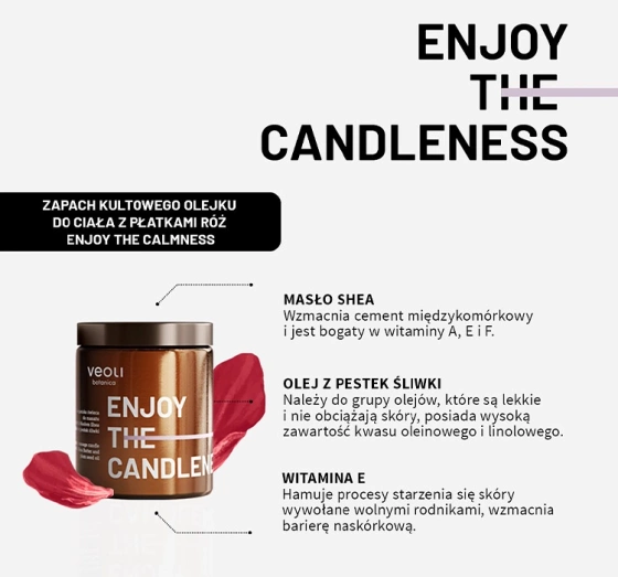 Veoli Botanica wegańska świeca do masażu Enjoy The Candless 100 ml