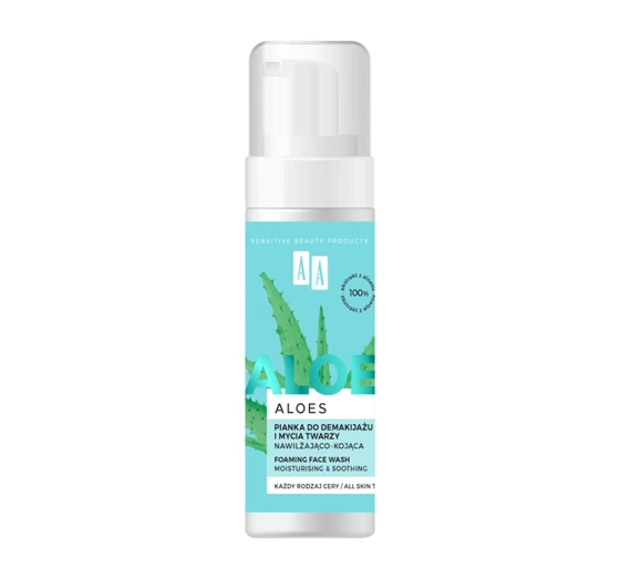AA Aloes nawilżająco-kojąca pianka do demakijażu i mycia twarzy 150 ml