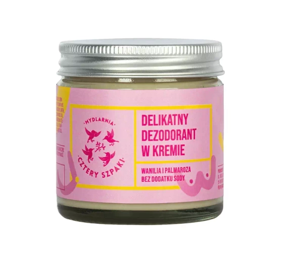 Mydlarnia Cztery Szpaki naturlany dezodorant w kremie bez dodatku sody Wanilia i Palmaroza 60ml