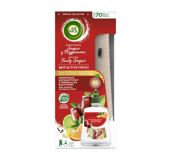 Air Wick 24/7 Active Fresh zestaw automatyczny odświeżacz powietrza wkład Owocowa Sangria