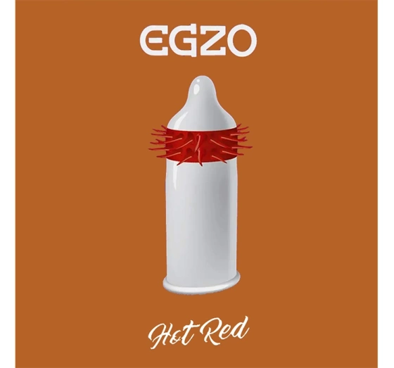 Egzo stymulująca prezerwatywa z wypustkami Hot Red Soft 1 sztuka