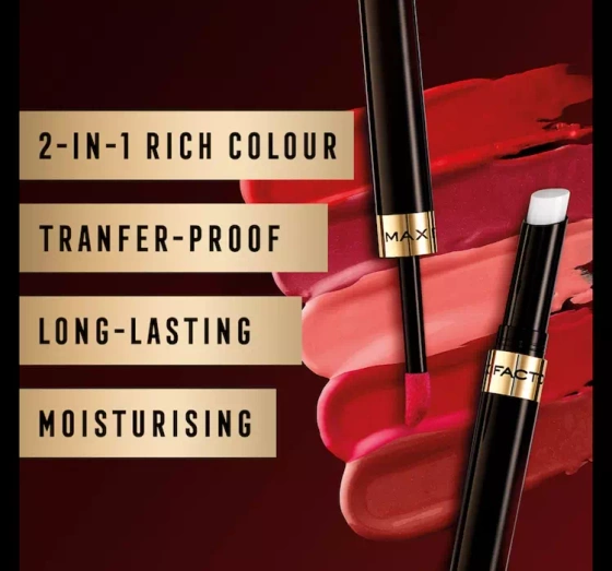 Max Factor Lipfinity pomadka 016 Glowing 2,3 ml Top Coat 1,9 g