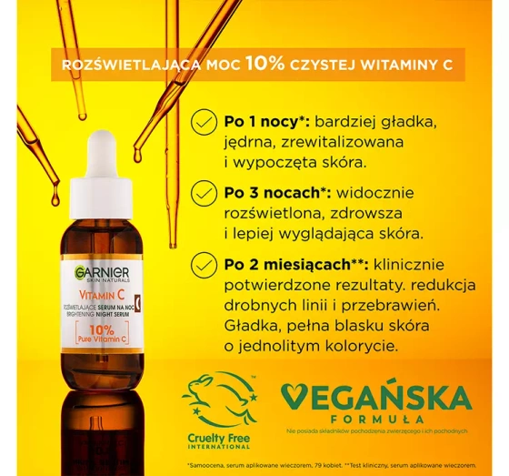 Garnier Vitamin C rozświetlające serum na noc 10% czystej witaminy C 30 ml